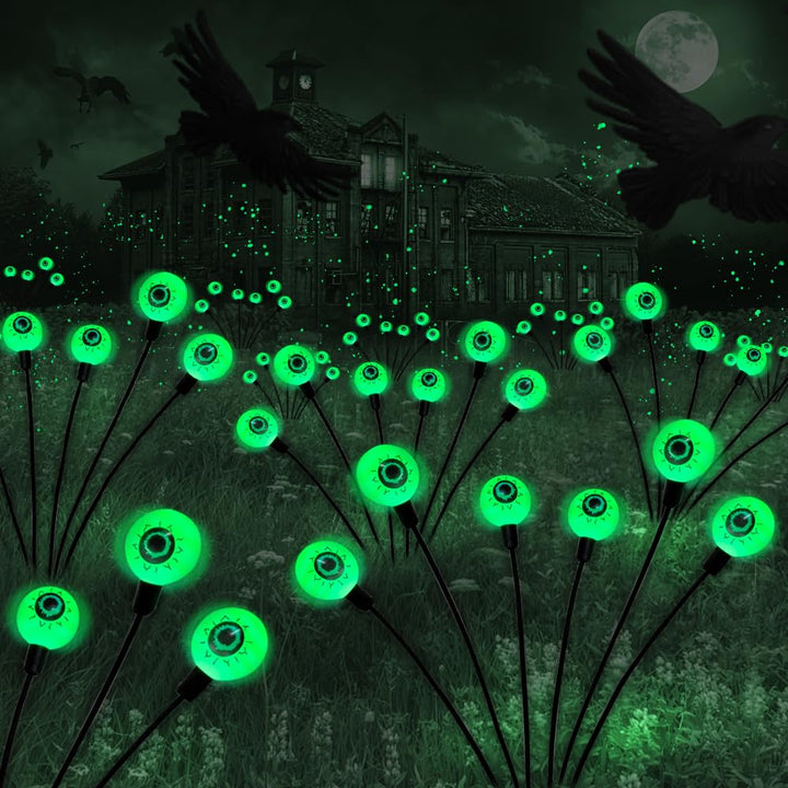 BeHiller 2-Pack Solar Halloween Eyeball Lights