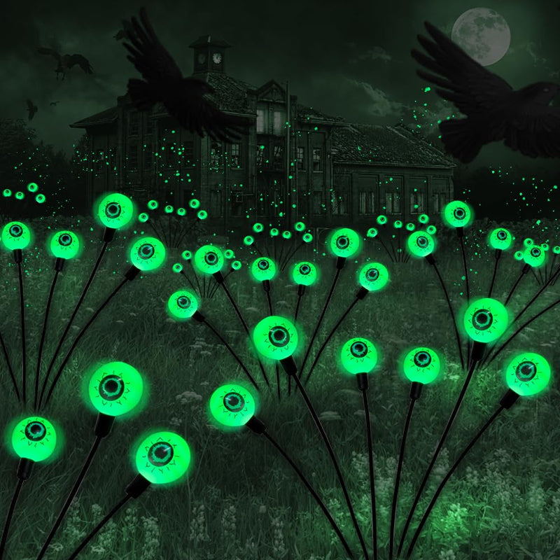 BeHiller 2-Pack Solar Halloween Eyeball Lights