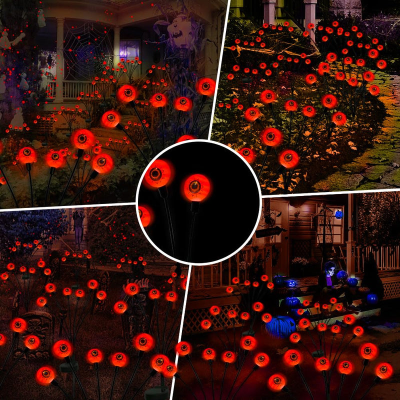 BeHiller 2-Pack Solar Halloween Eyeball Lights