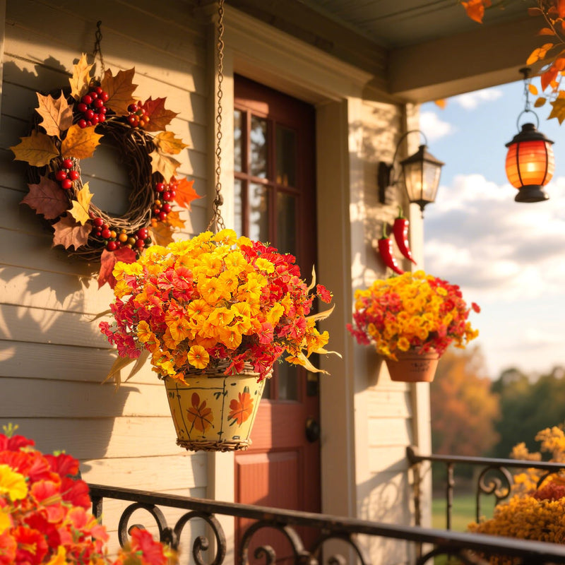 Grunyia 16 PCS Outdoor Fall Artificial Flower