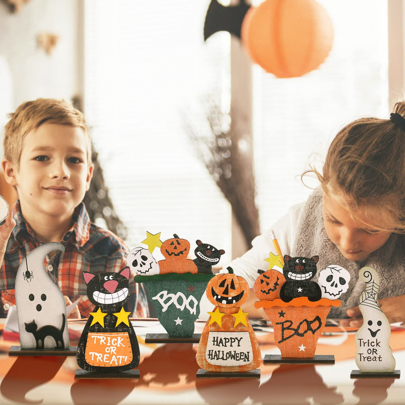 Halloween Wooden Tabletop Decorations (Set of 5)
