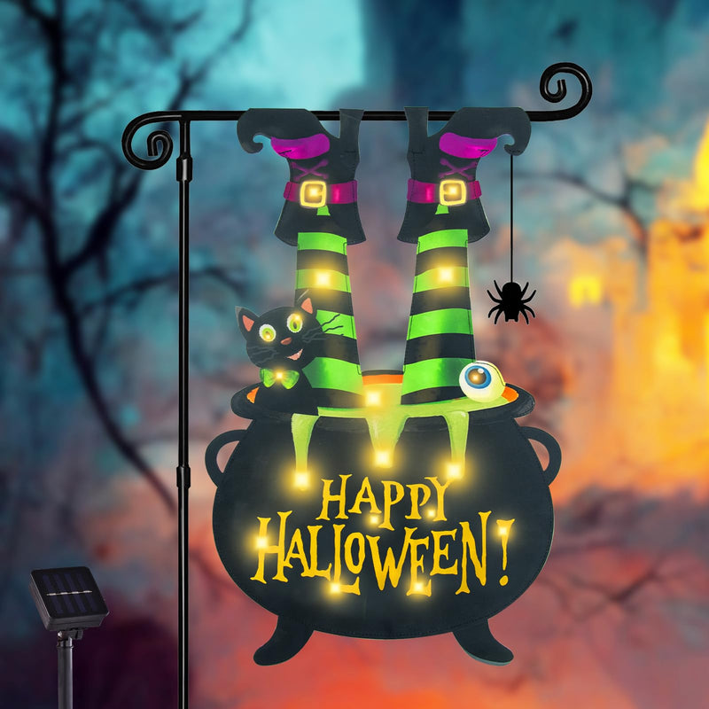 Halloween Lighted Garden Flag for Outside