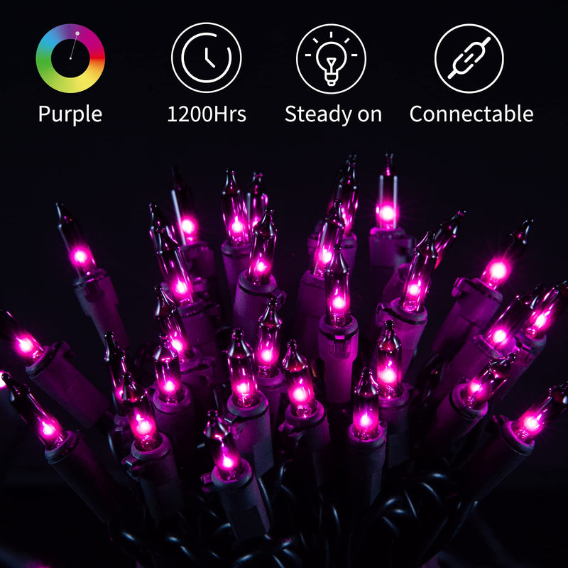 Minetom 25FT Halloween Purple String Lights