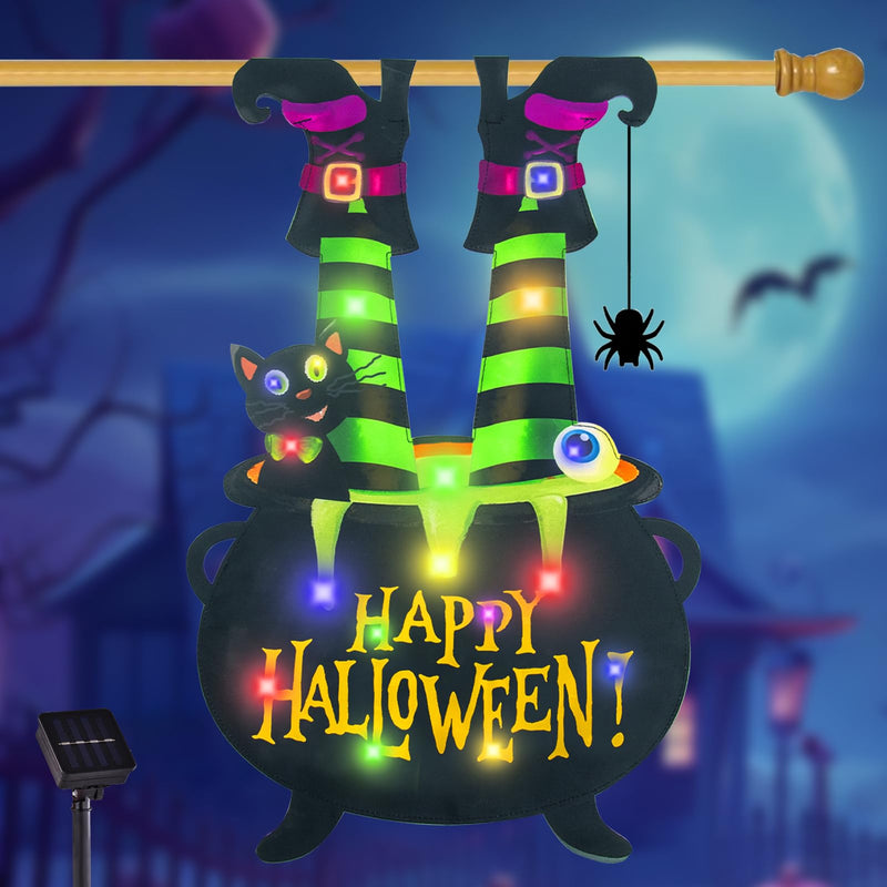 Halloween Lighted Garden Flag for Outside