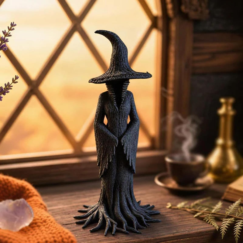 EAZZ Halloween Witch Statue – 20” Tall Resin Figurine with Gothic Details