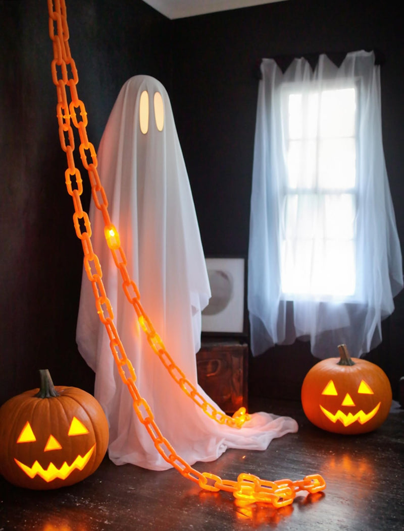 Halloween Battery-Operated Orange LED String Lights