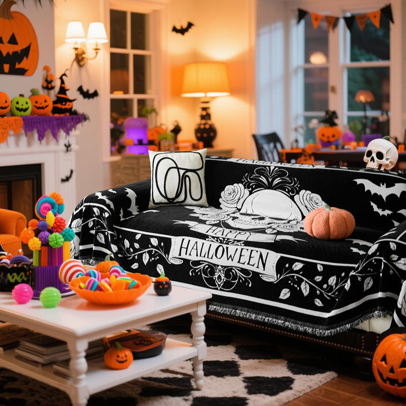 EVENHUG Halloween Reversible Sofa Cover