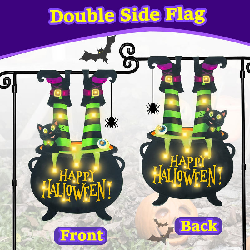 Halloween Lighted Garden Flag for Outside