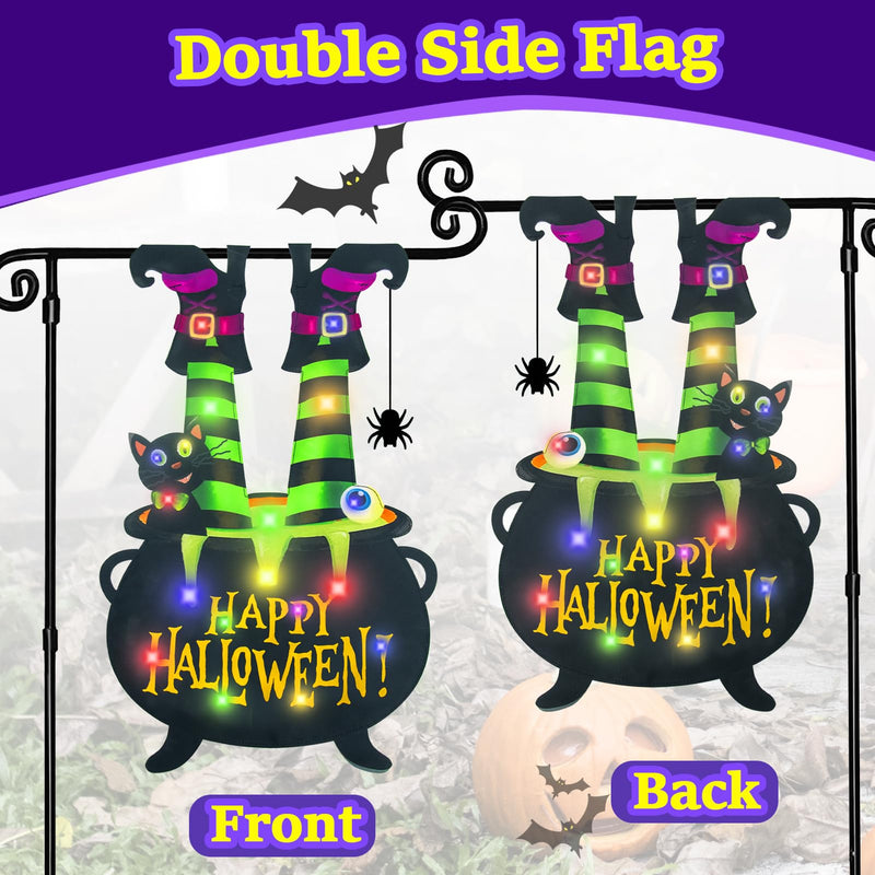 Halloween Lighted Garden Flag for Outside