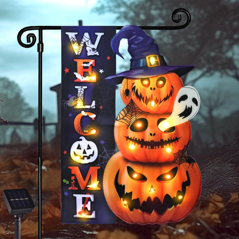 Halloween Lighted Garden Flag for Outside