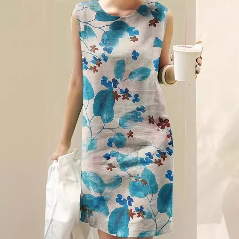 Elegant Floral Sleeveless Midi Dress for Women