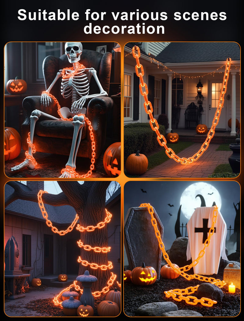 Halloween Battery-Operated Orange LED String Lights