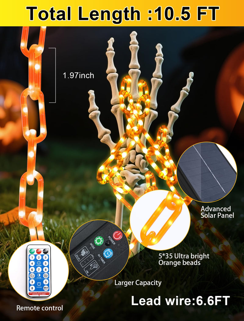 Halloween Battery-Operated Orange LED String Lights