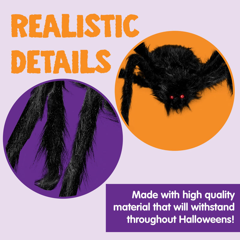 JOYIN 5ft Giant Halloween Spider – Large Black Spider for Outdoor Yard