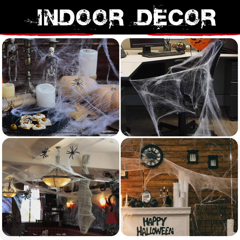 1400 Sqft Halloween Spider Web with 150 Fake Spiders