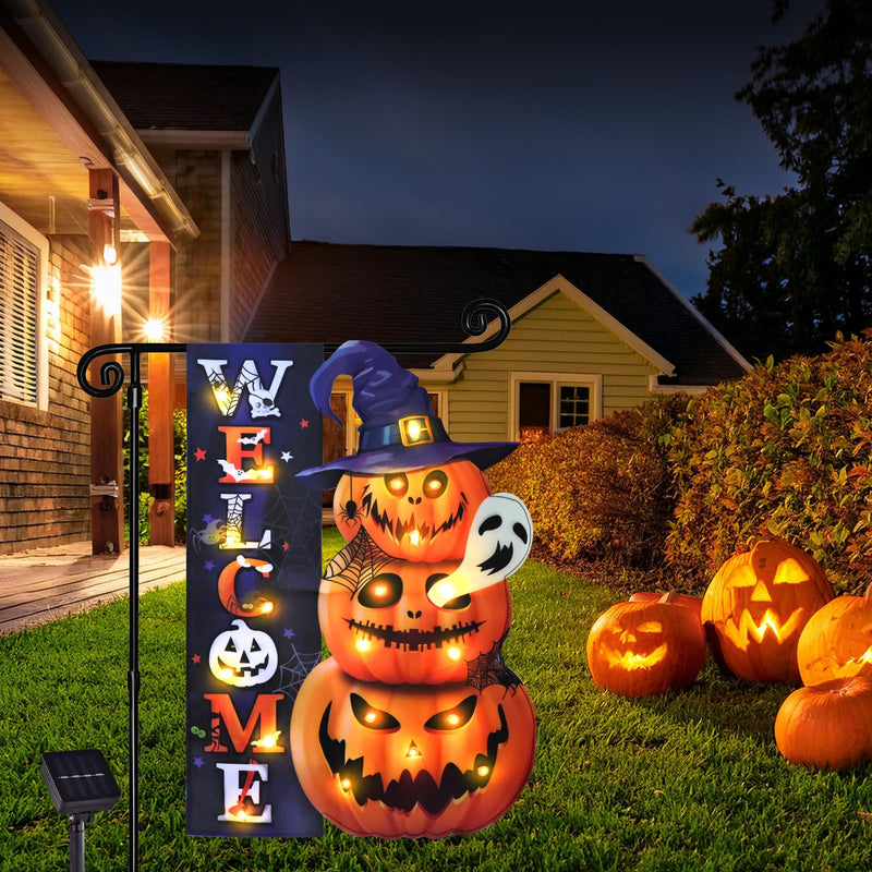 Halloween Lighted Garden Flag for Outside