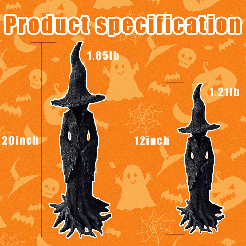 EAZZ Halloween Witch Statue – 20” Tall Resin Figurine with Gothic Details