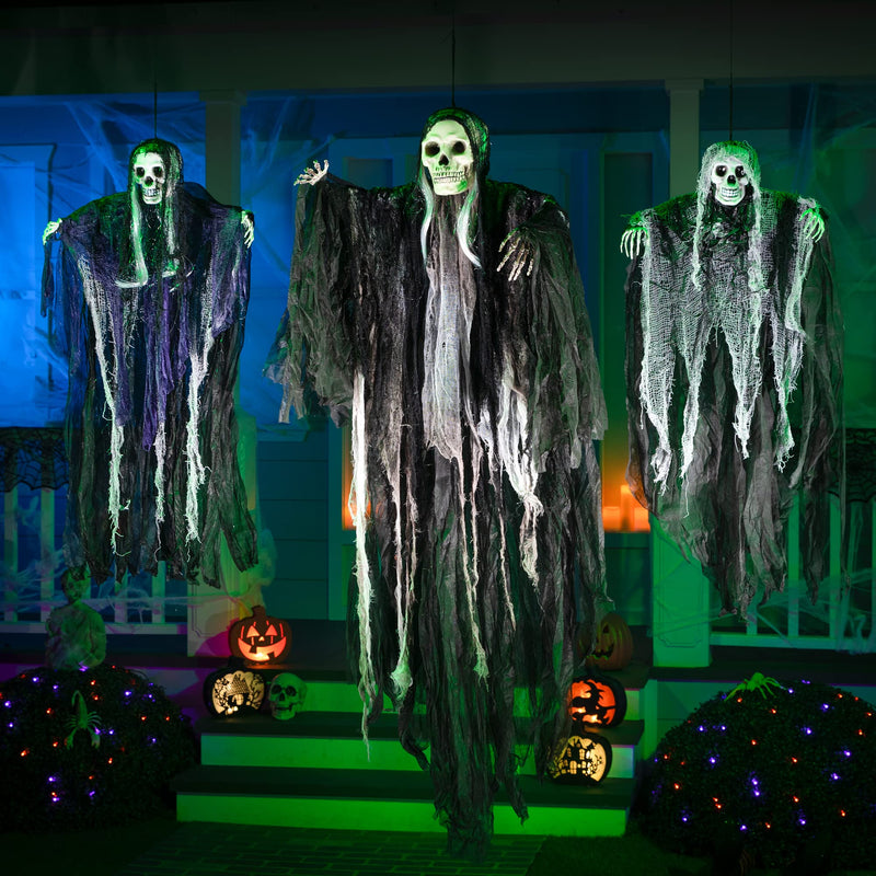 JOYIN 3-Pack Hanging Skeleton Ghosts