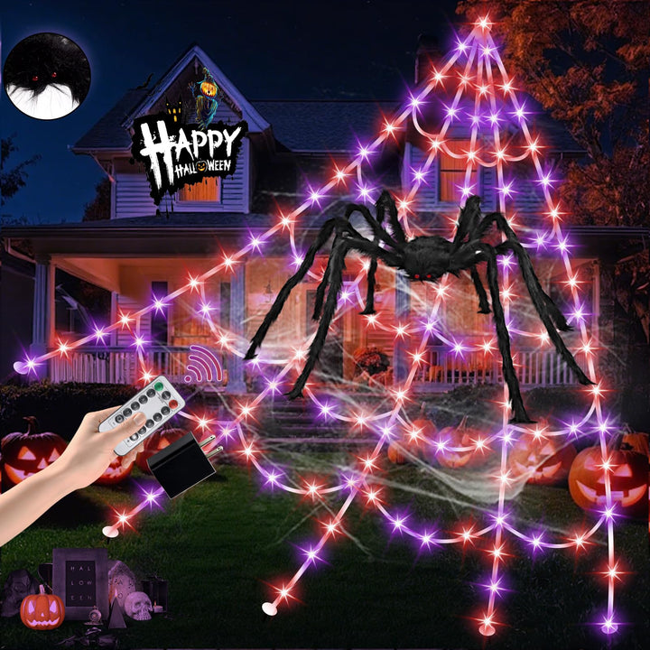 550 LED Halloween Spider Web Lights