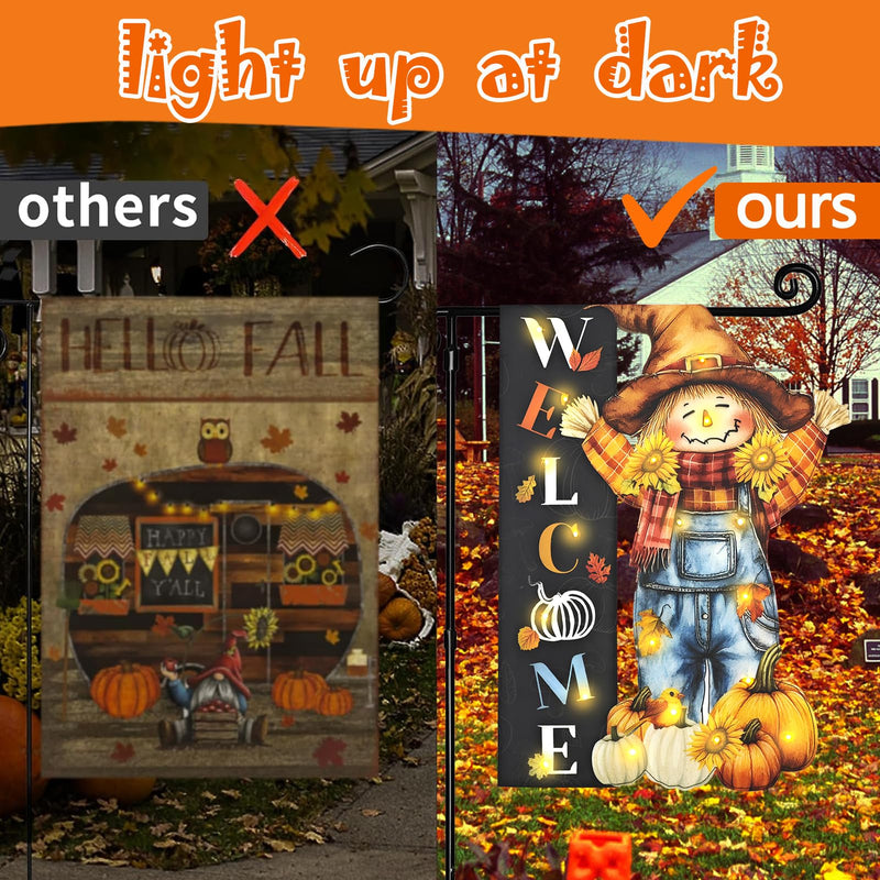 Halloween Lighted Garden Flag for Outside