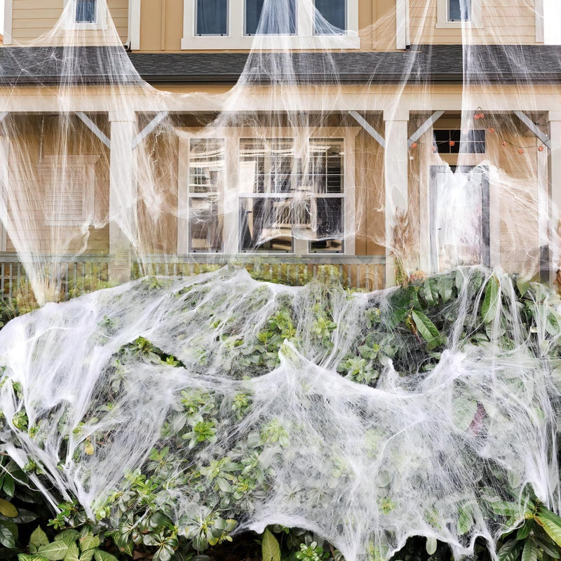 1400 Sqft Halloween Spider Web with 150 Fake Spiders