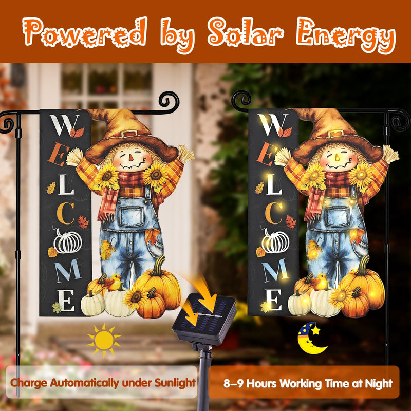 Halloween Lighted Garden Flag for Outside