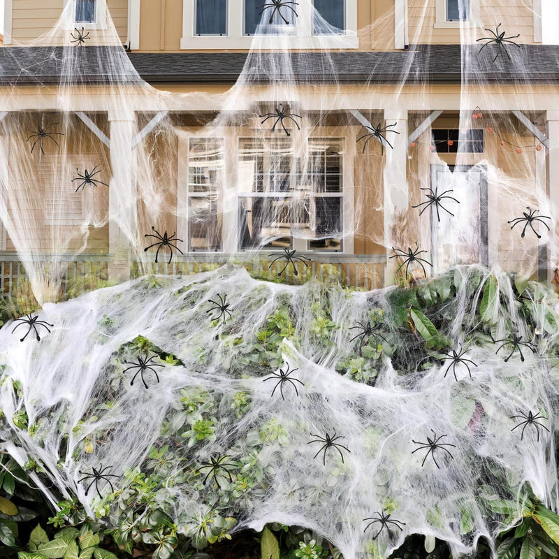 1400 Sqft Halloween Spider Web with 150 Fake Spiders