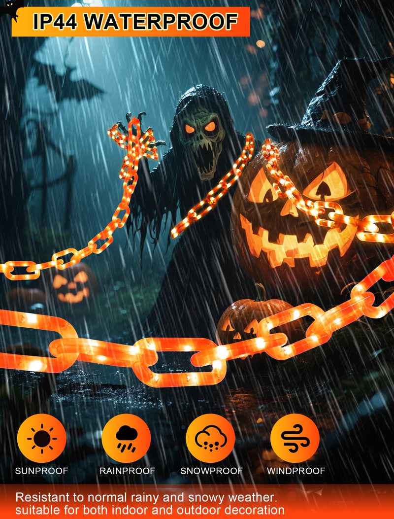 Halloween Battery-Operated Orange LED String Lights