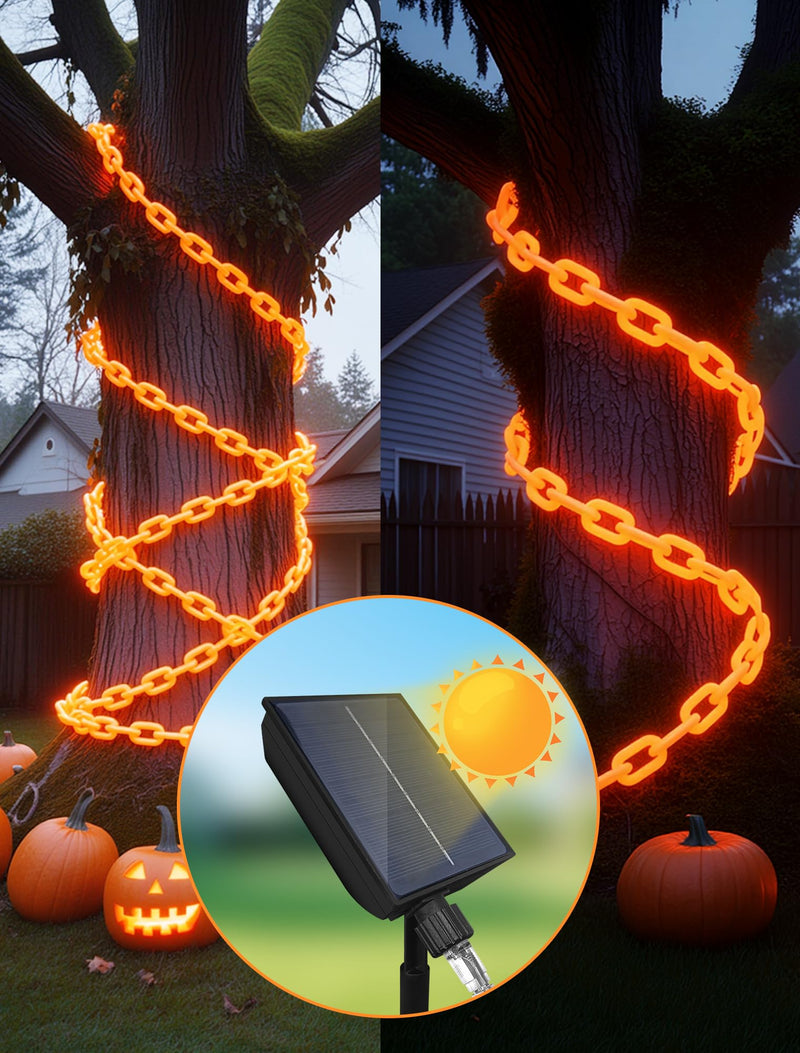 Halloween Battery-Operated Orange LED String Lights