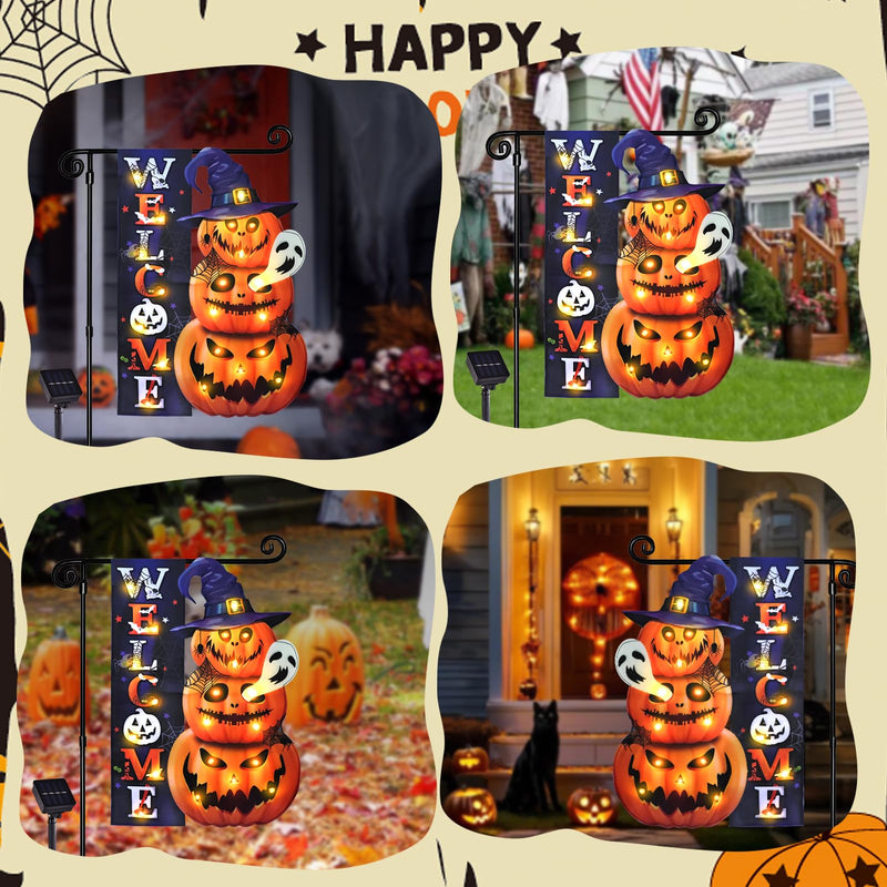 Halloween Lighted Garden Flag for Outside