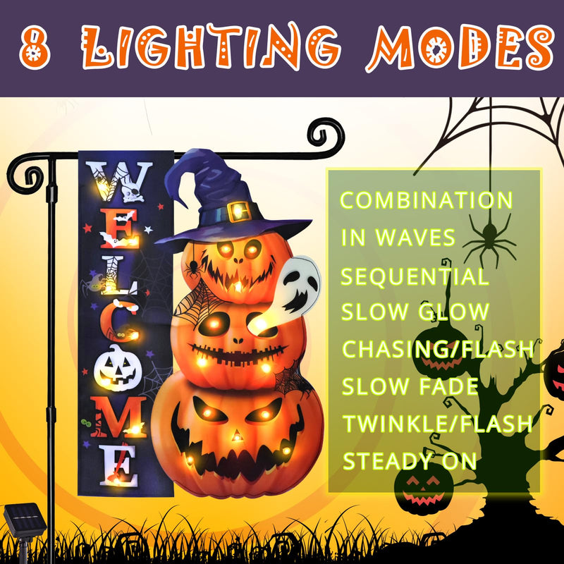Halloween Lighted Garden Flag for Outside