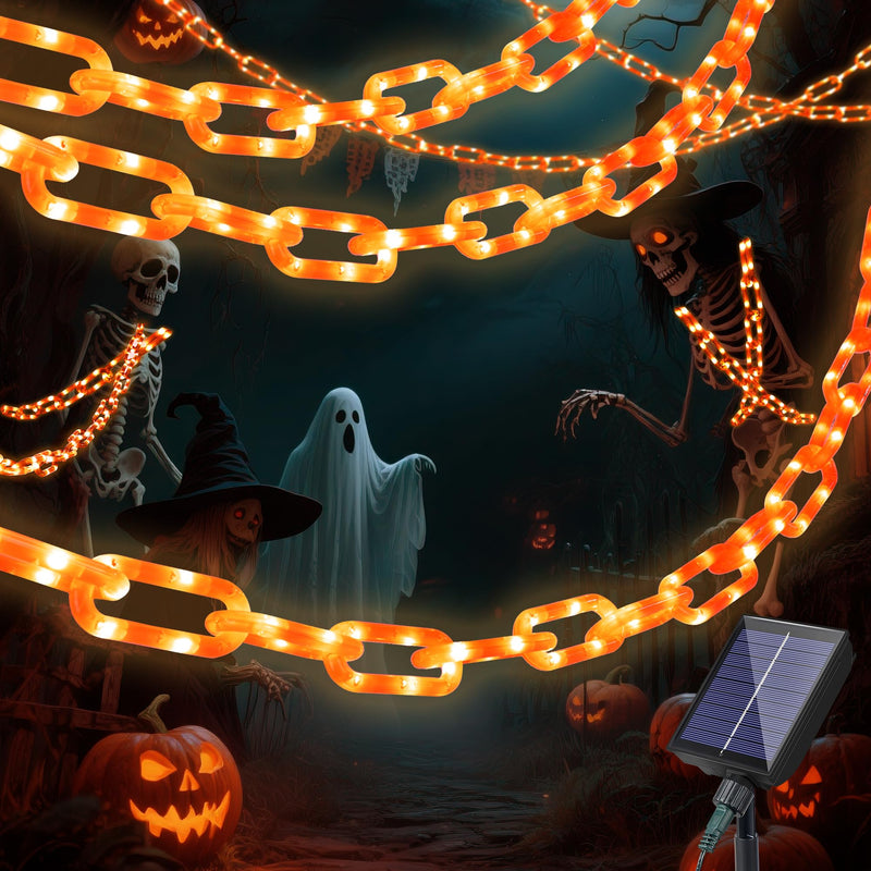 Halloween Battery-Operated Orange LED String Lights