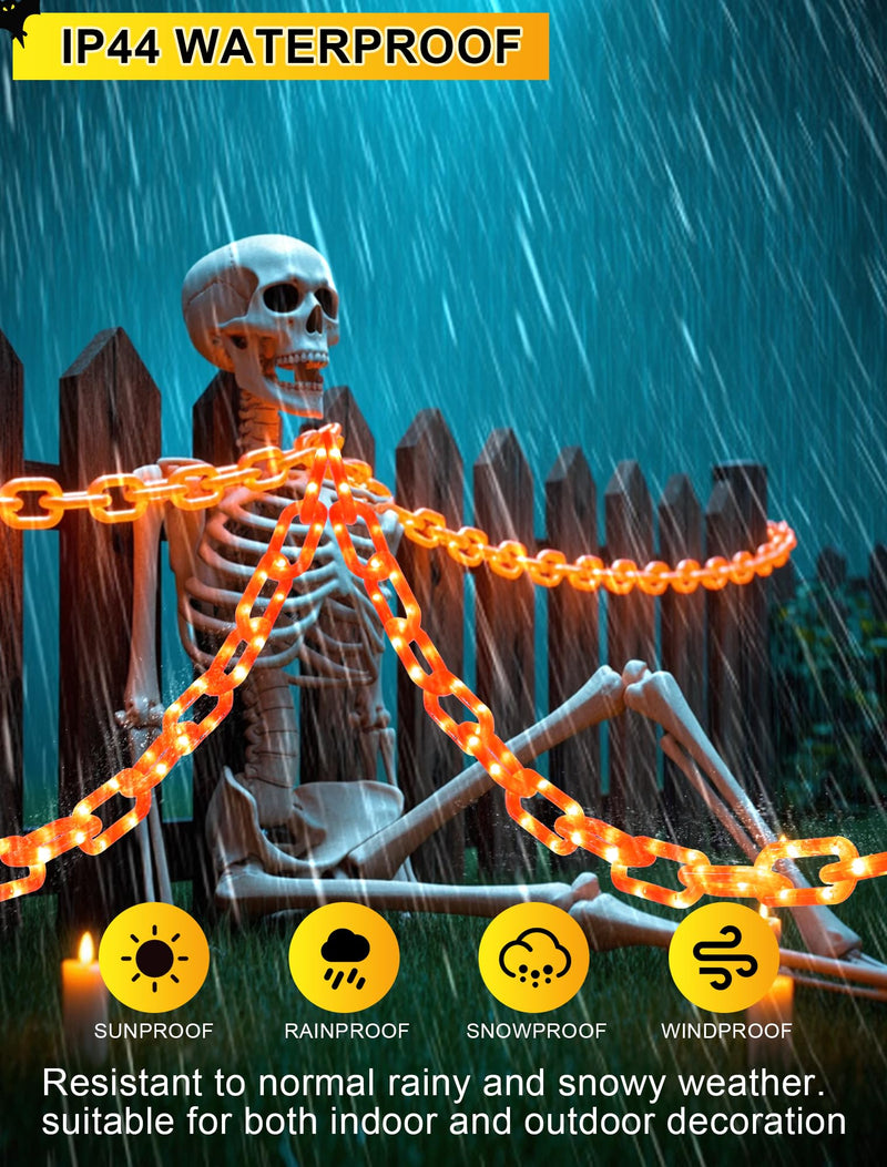 Halloween Battery-Operated Orange LED String Lights