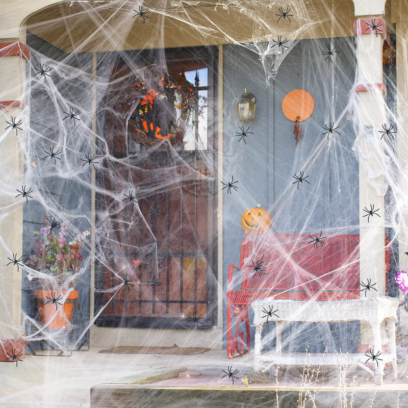 1400 Sqft Halloween Spider Web with 150 Fake Spiders