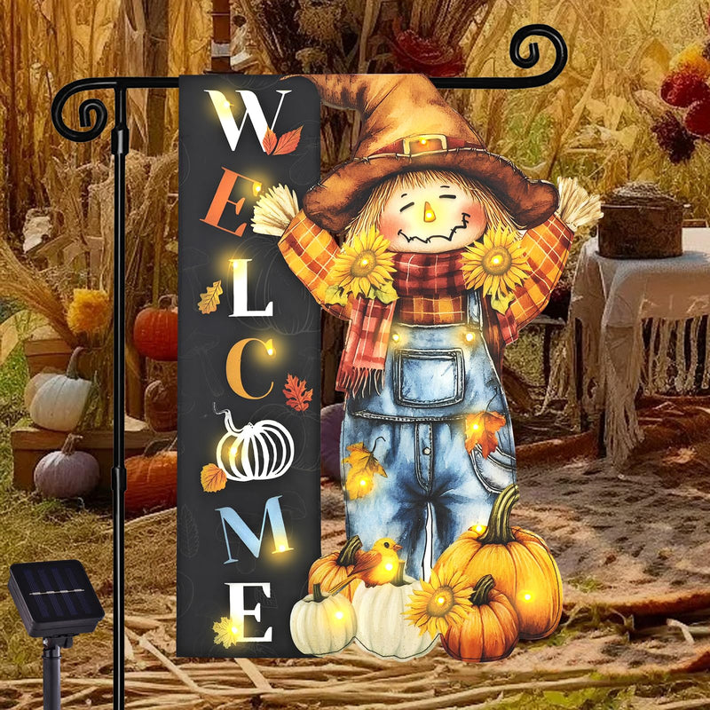 Halloween Lighted Garden Flag for Outside