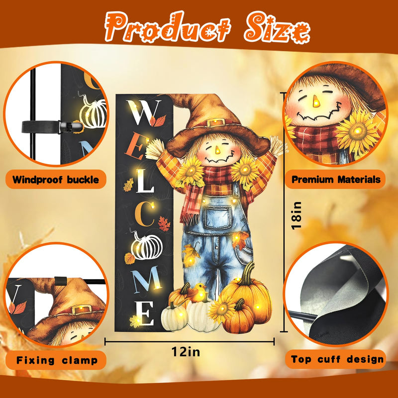 Halloween Lighted Garden Flag for Outside