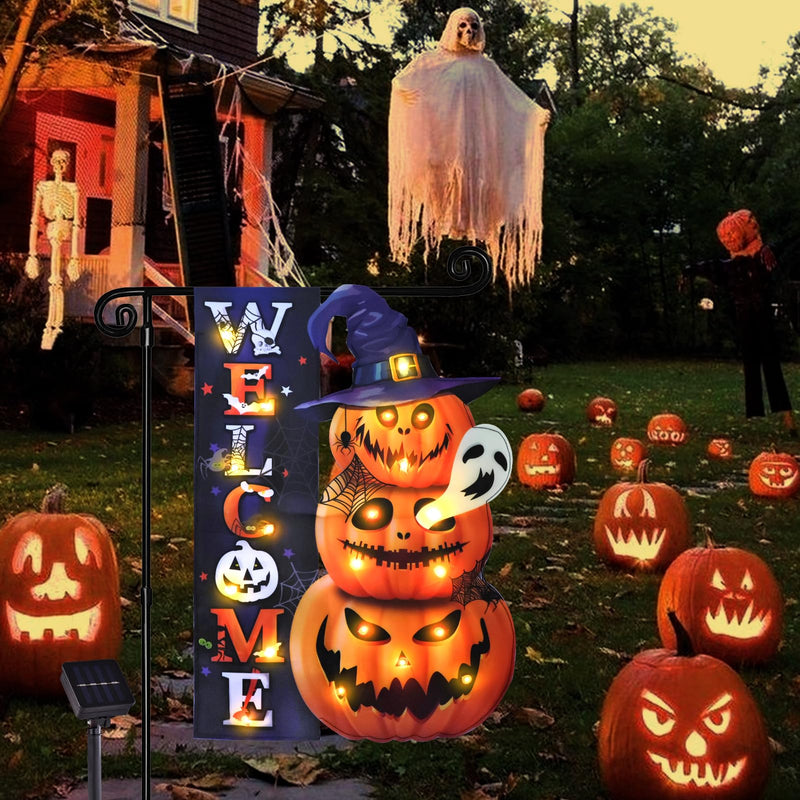 Halloween Lighted Garden Flag for Outside