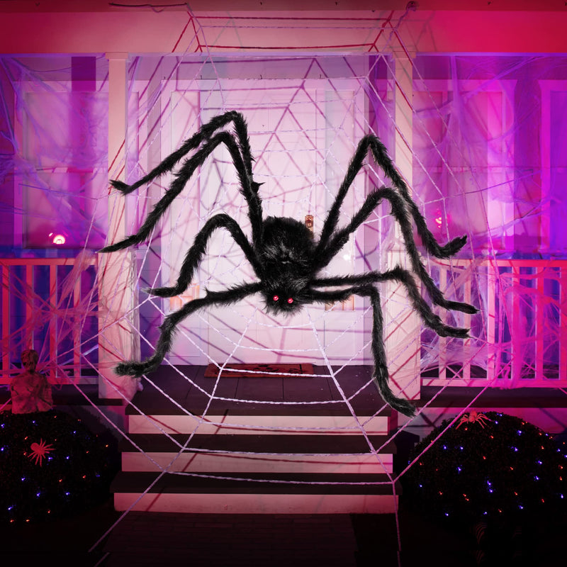 JOYIN 5ft Giant Halloween Spider – Large Black Spider for Outdoor Yard