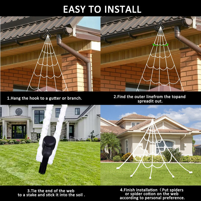 550 LED Halloween Spider Web Lights