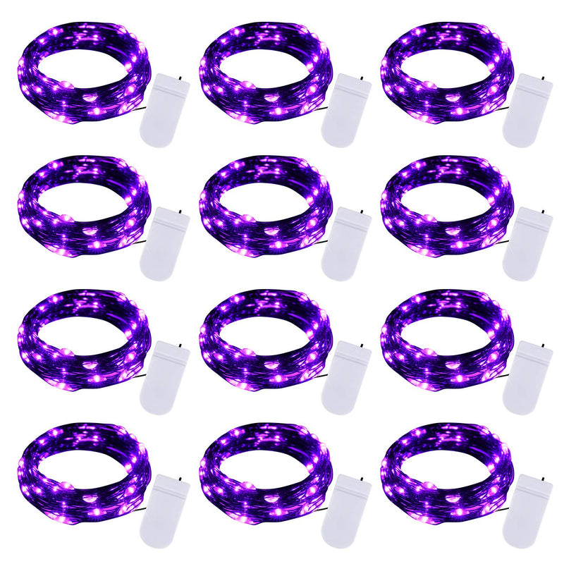 Brightown 12 Pack LED Fairy Lights Battery Operated String Lights - 7ft 20LED Waterproof Silver Wire Firefly Starry Moon Lights for DIY Crafts Wedding Table Centerpieces Party Bedroom Christmas
