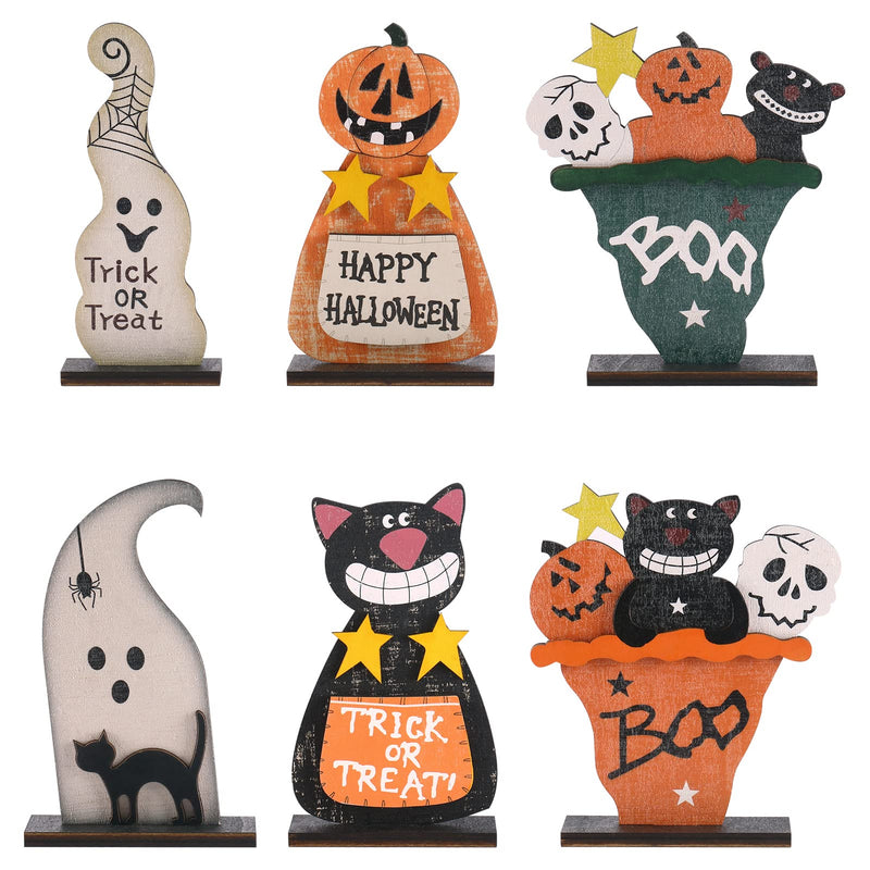 Halloween Wooden Tabletop Decorations (Set of 5)