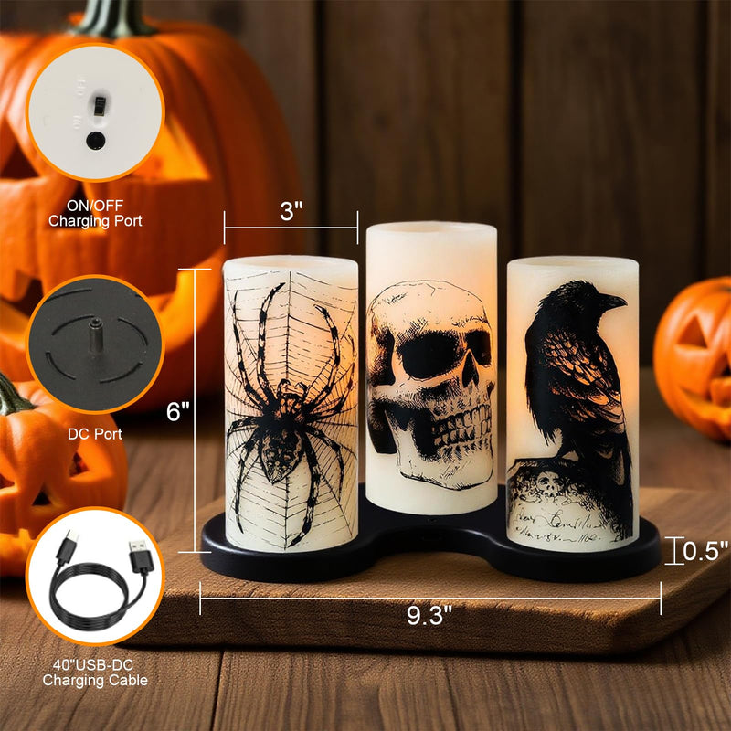 Eldnacele Halloween Flameless LED Candles