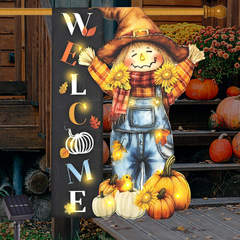 Halloween Lighted Garden Flag for Outside