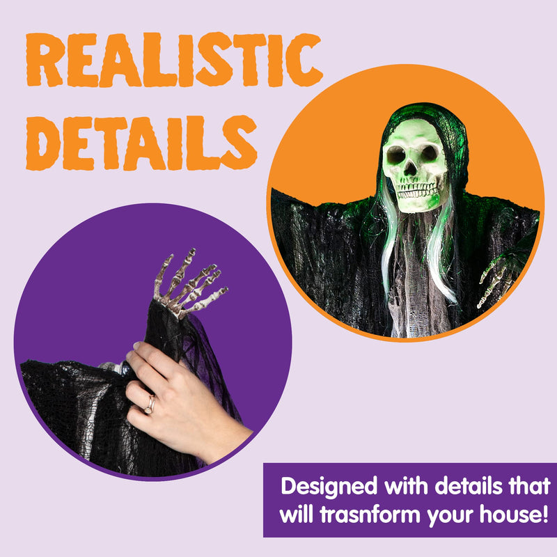 JOYIN 3-Pack Hanging Skeleton Ghosts