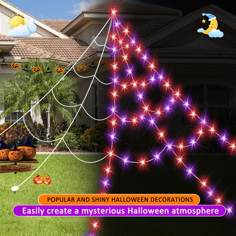 550 LED Halloween Spider Web Lights