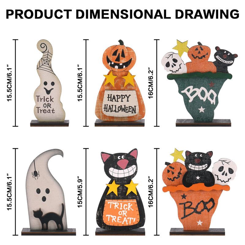 Halloween Wooden Tabletop Decorations (Set of 5)