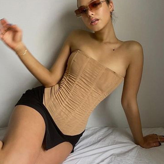 Skinny Sleeveless Tube Top Women Summer Streetwear