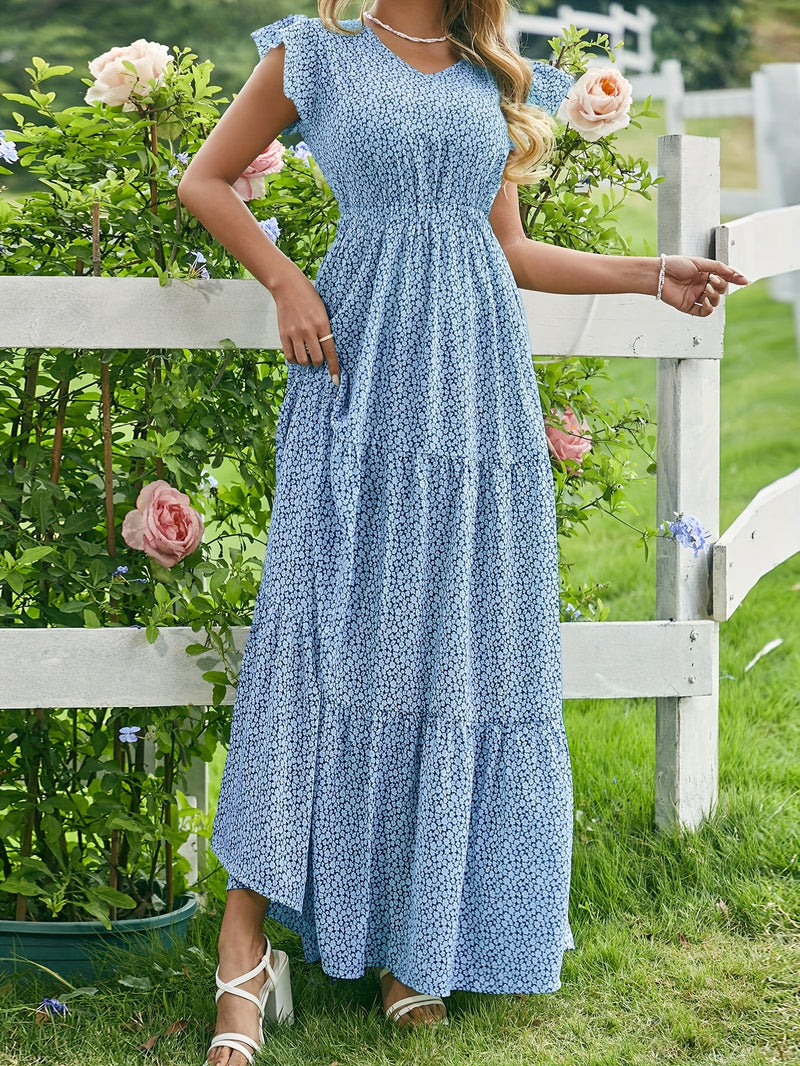 Floral V-Neck Maxi Dress