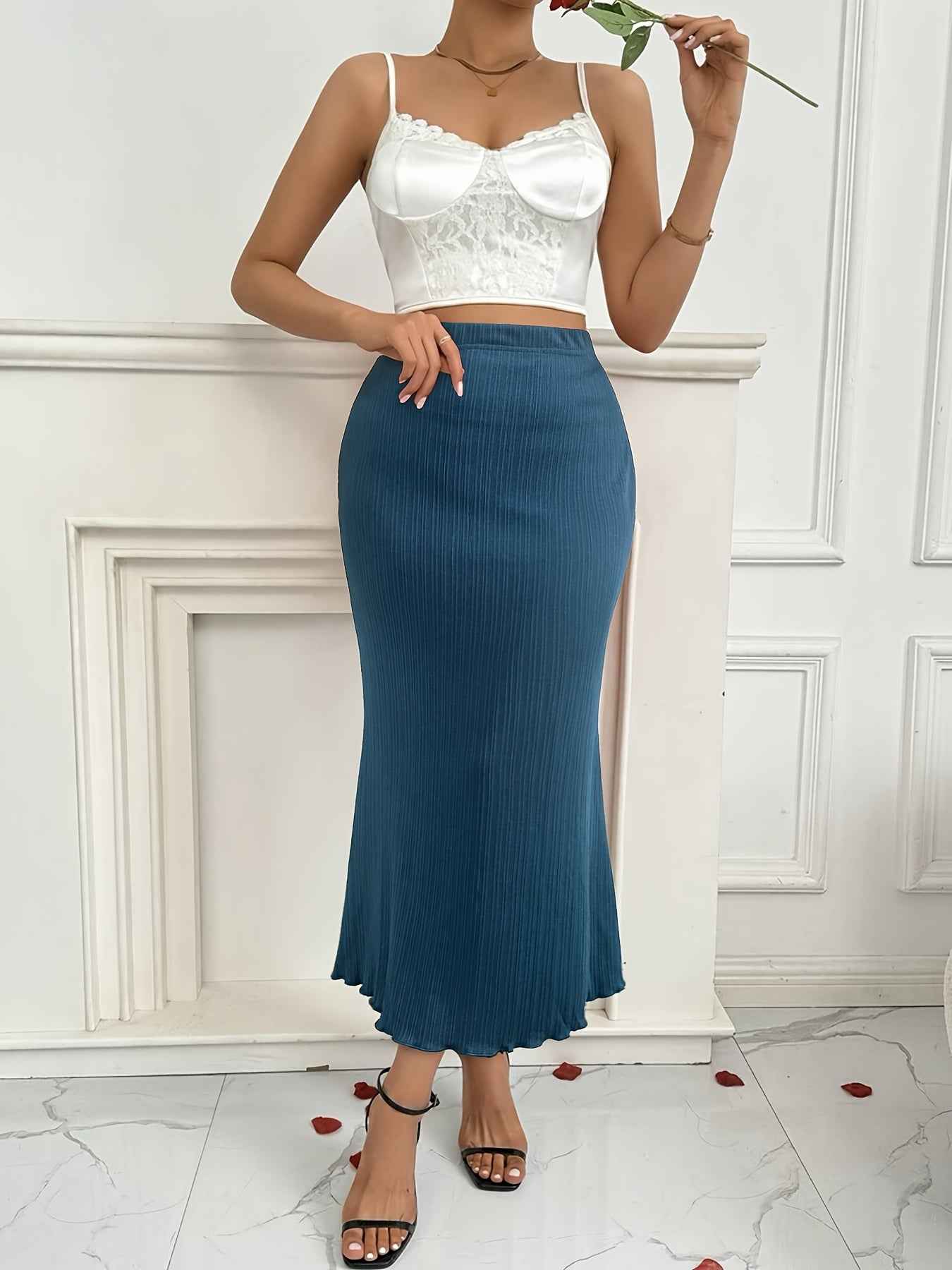 Stunning High-Waisted Bodycon Midi Skirt