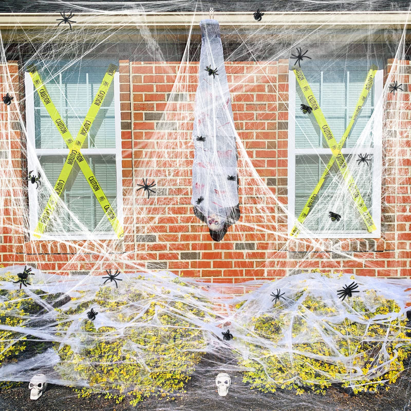 1400 Sqft Halloween Spider Web with 150 Fake Spiders